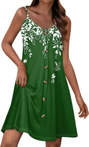 Sun Dresses for Women 2025 Casual Flying Sleeve Dress Vacation Beach Sundress Bohemian Dress