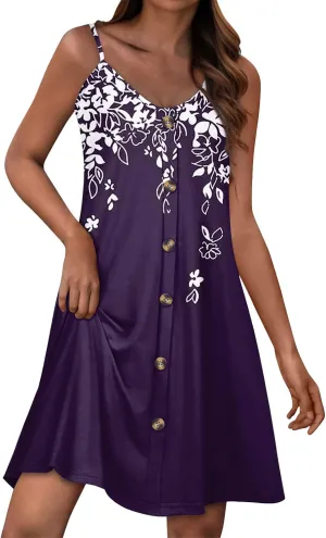 Sun Dresses for Women 2025 Casual Flying Sleeve Dress Vacation Beach Sundress Bohemian Dress