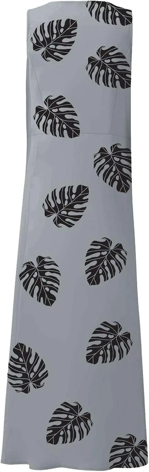Sundresses for Women 2025 A-Line U Neck Boho Dress Floral Print Sleeveless Tank Dress Flowy Sundress with Pockets