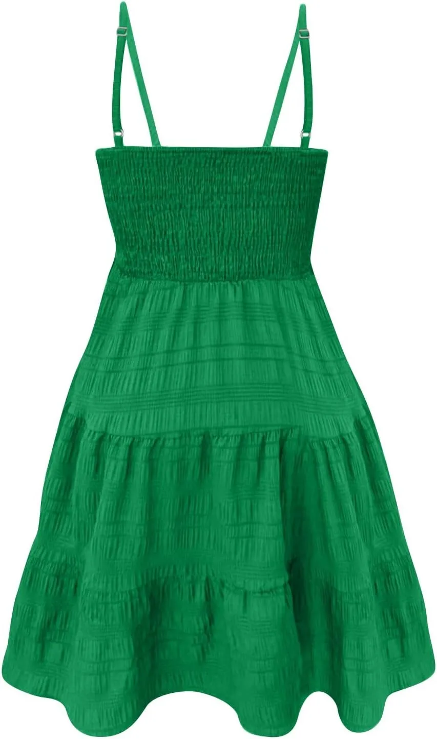 Sundresses for Women 2025 Trendy Sexy Sleeveless Backless Mini Short Summer Dress Beach Party Casual Wedding Dresses
