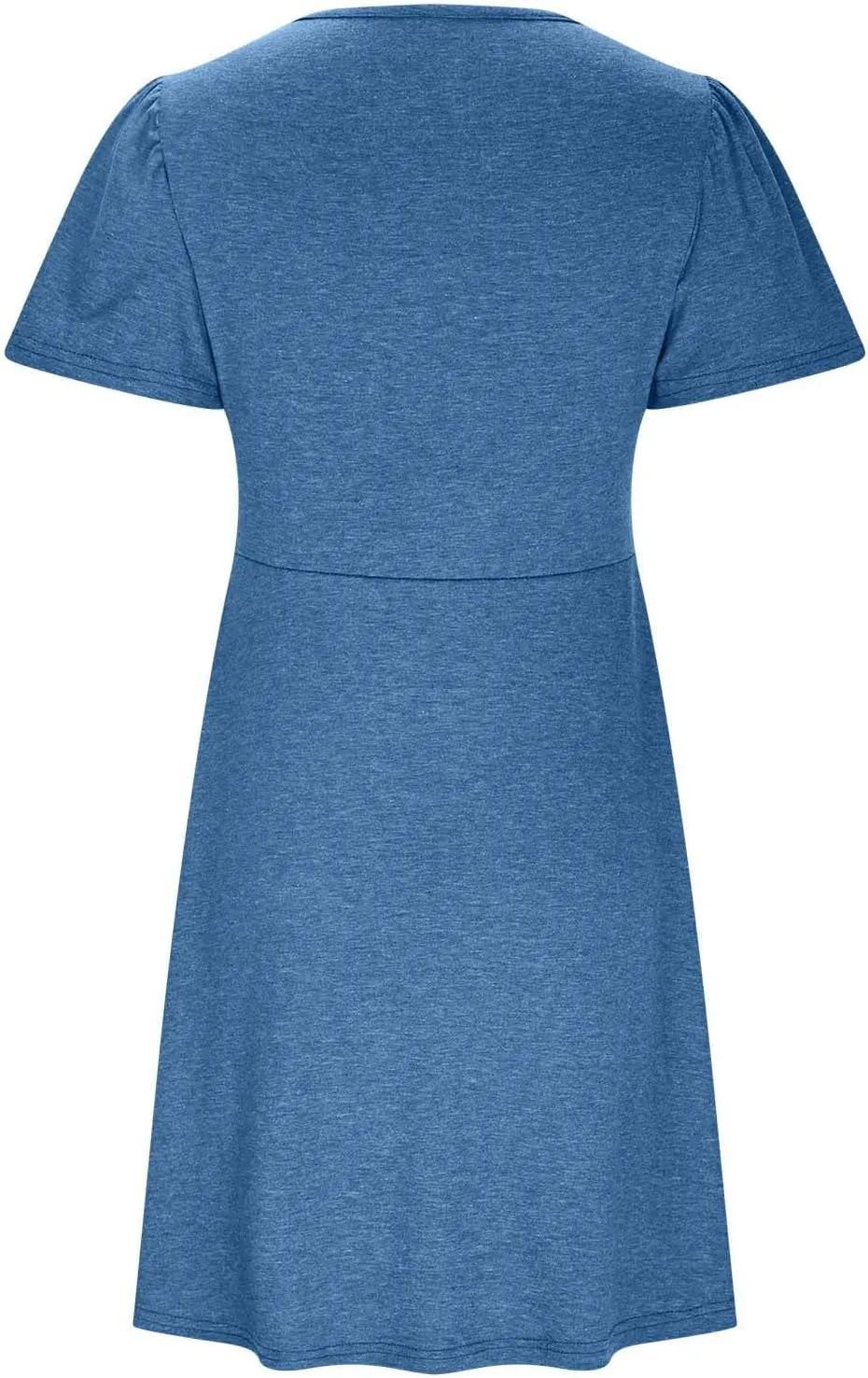 Sundresses for Women Stylish Twist Knot Wrap V Neck Sexy Party Dress Short Sleeve Summer Beach Dress A-Line Comfort