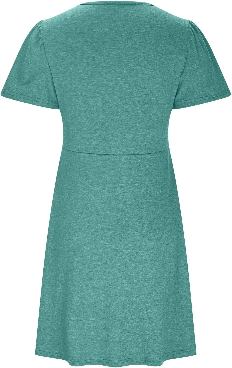 Sundresses for Women Stylish Twist Knot Wrap V Neck Sexy Party Dress Short Sleeve Summer Beach Dress A-Line Comfort