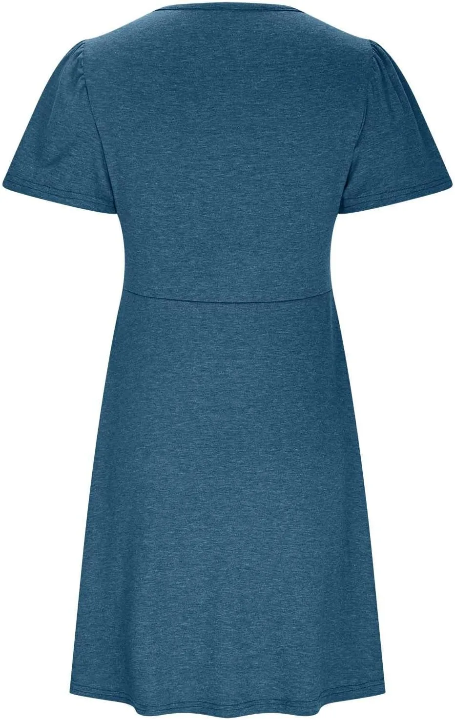 Sundresses for Women Stylish Twist Knot Wrap V Neck Sexy Party Dress Short Sleeve Summer Beach Dress A-Line Comfort