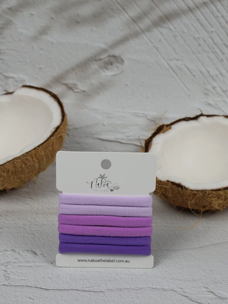 Super Stretchy Elastic Hair Ties - Set of 6 - Sorbet