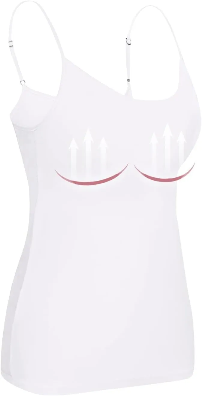 Tank Top with Built in Bra for Women 2025 Summer Basic Padded Tanktops Workout Yoga Shirts