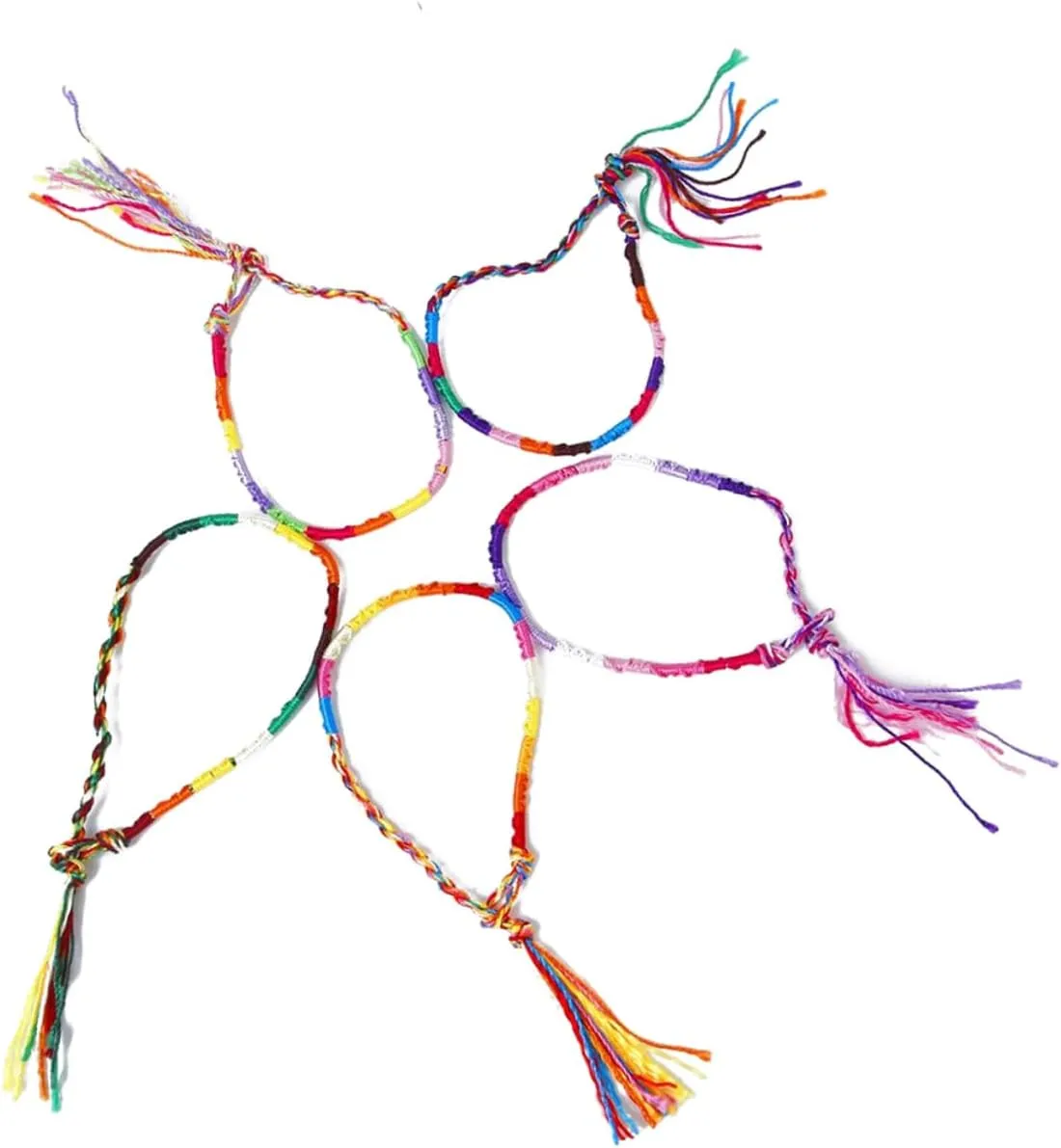 TENDYCOCO Woven Wwjd Braided Friendship Bracelets 9pcs Mixed Color String Bracelets for Festival