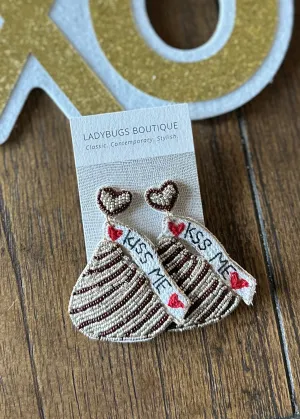 The KISS ME Chocolate Earrings