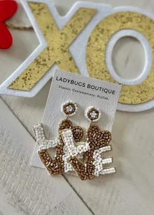 The LOVE Seed Bead Earrings