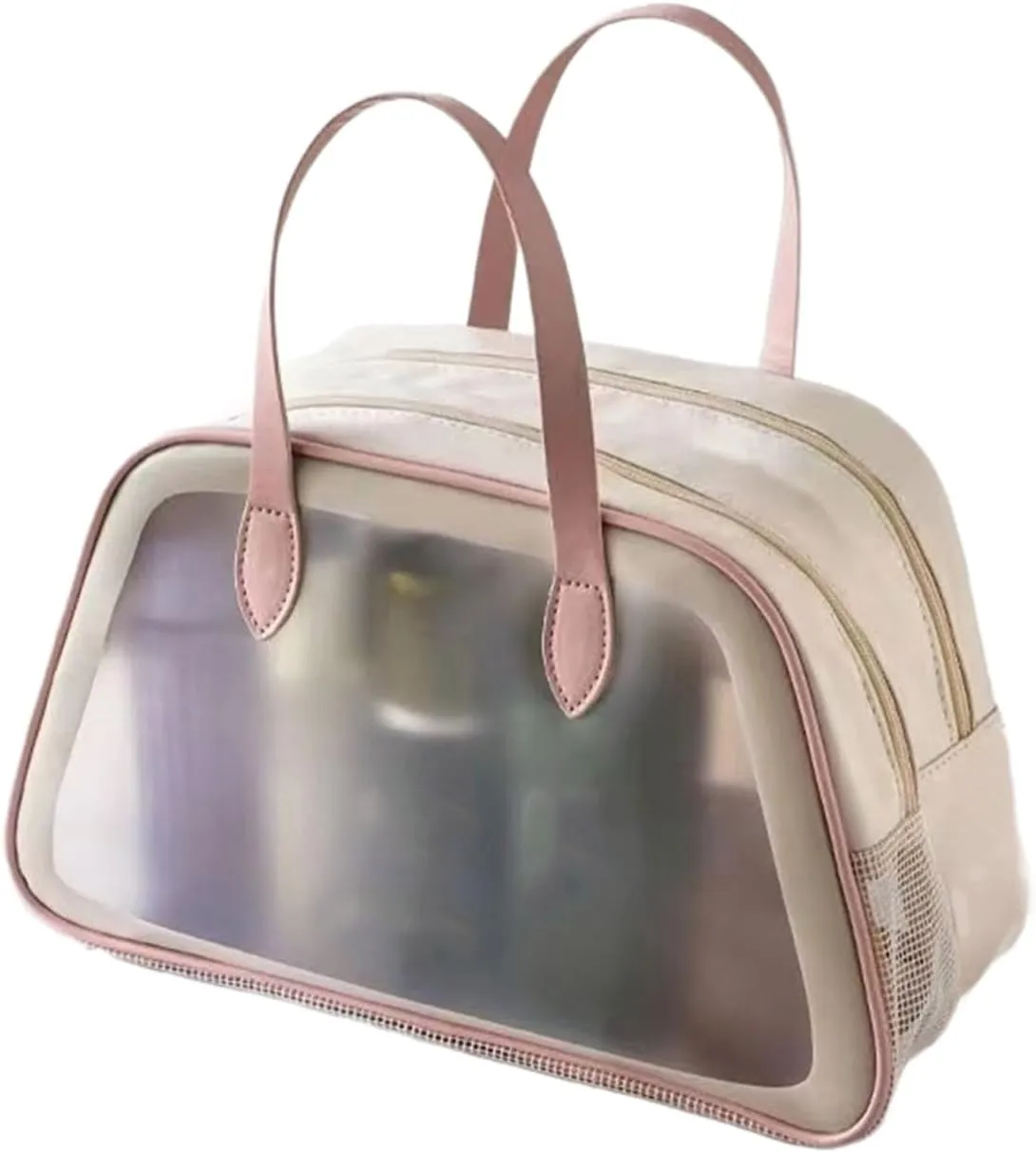 Travel Toiletry Bag Double Layer Makeup Storage Handbag Convenient Cosmetic Practical Tool