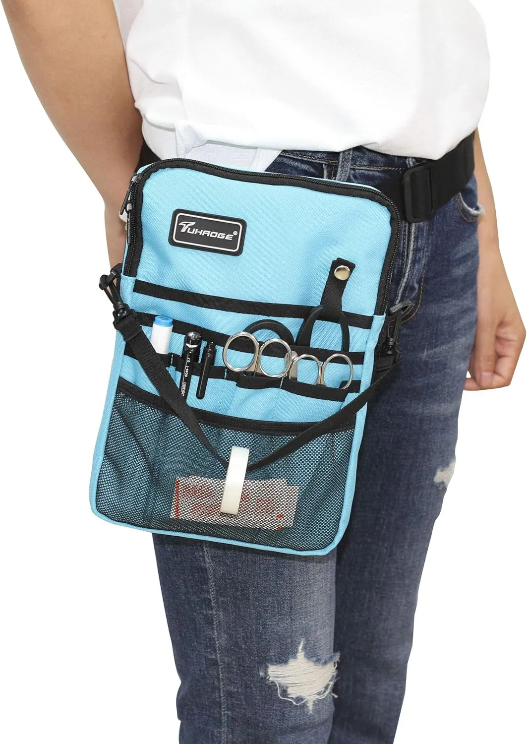 Tuhaoge Multifunctional Nurse Storage Bag Kit - Practical Waist Pocket for Nursing (Bluecyan)
