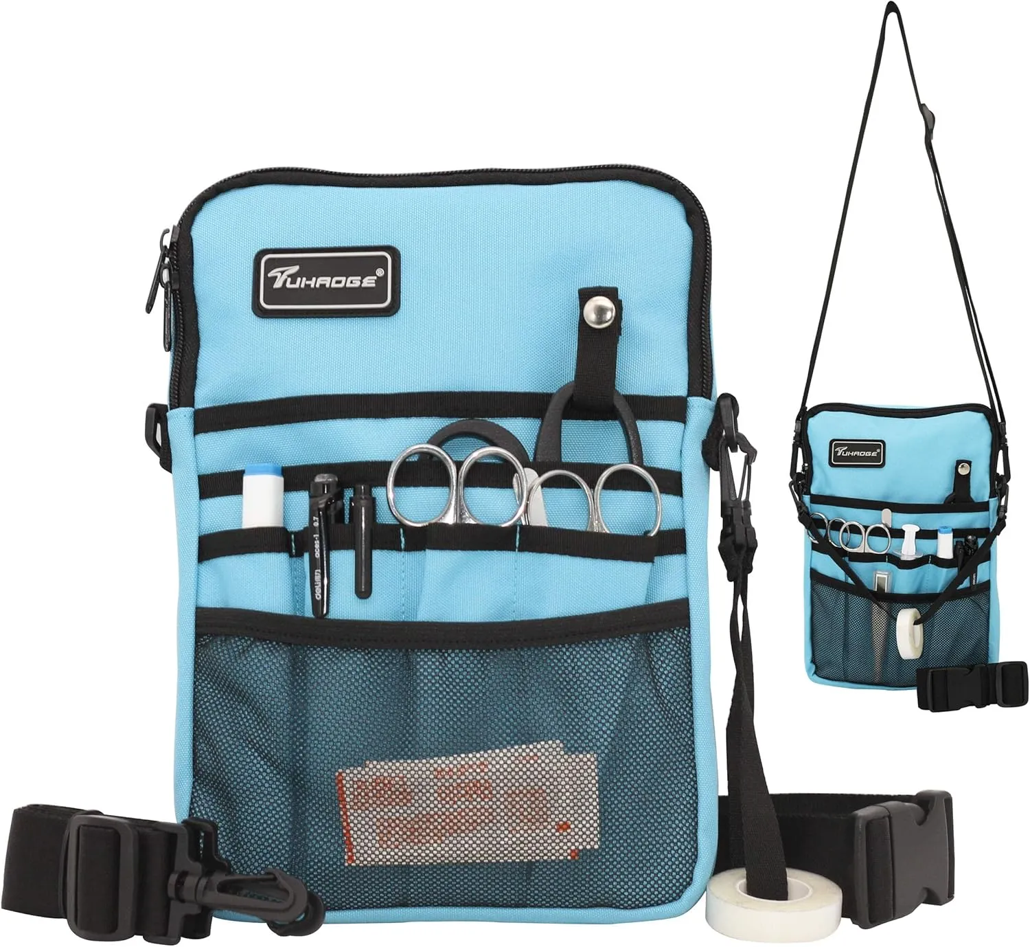 Tuhaoge Multifunctional Nurse Storage Bag Kit - Practical Waist Pocket for Nursing (Bluecyan)