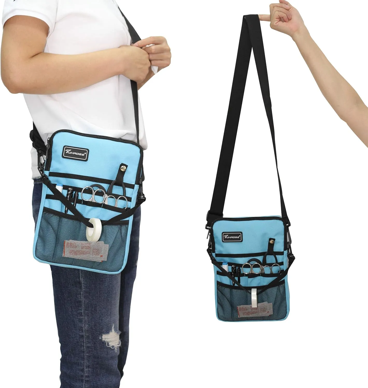 Tuhaoge Multifunctional Nurse Storage Bag Kit - Practical Waist Pocket for Nursing (Bluecyan)
