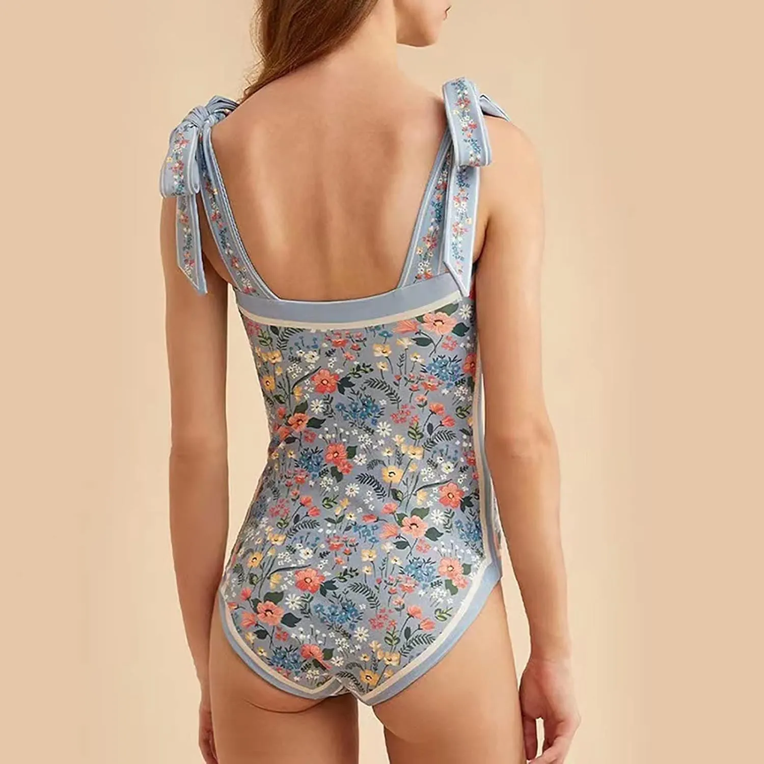 UOQAPRE Women Swimsuit with Cover Up Sporlike One Piece Vintage Wrap Sarong Monokini Bikini Swimsuits Tummy Control Tankini