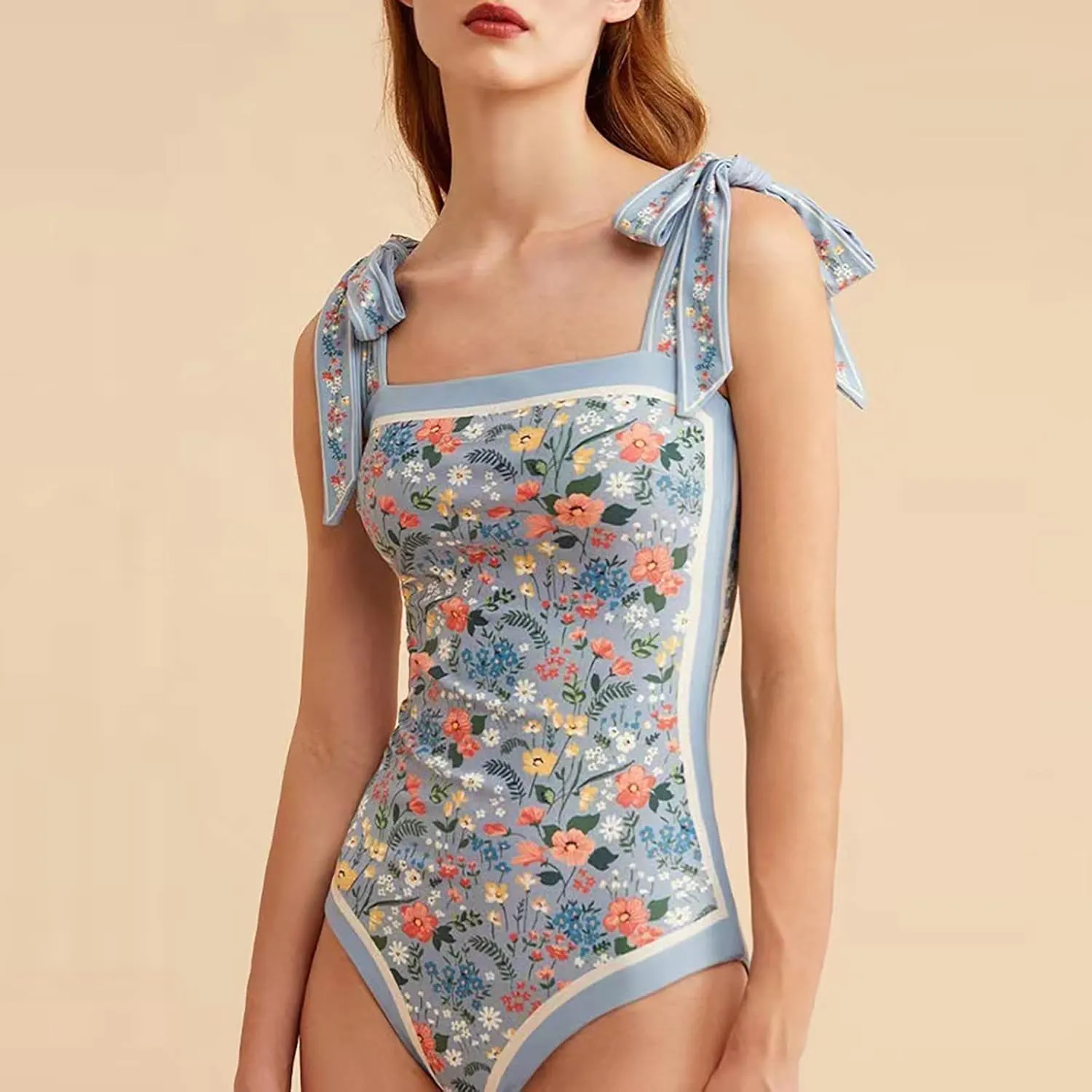 UOQAPRE Women Swimsuit with Cover Up Sporlike One Piece Vintage Wrap Sarong Monokini Bikini Swimsuits Tummy Control Tankini