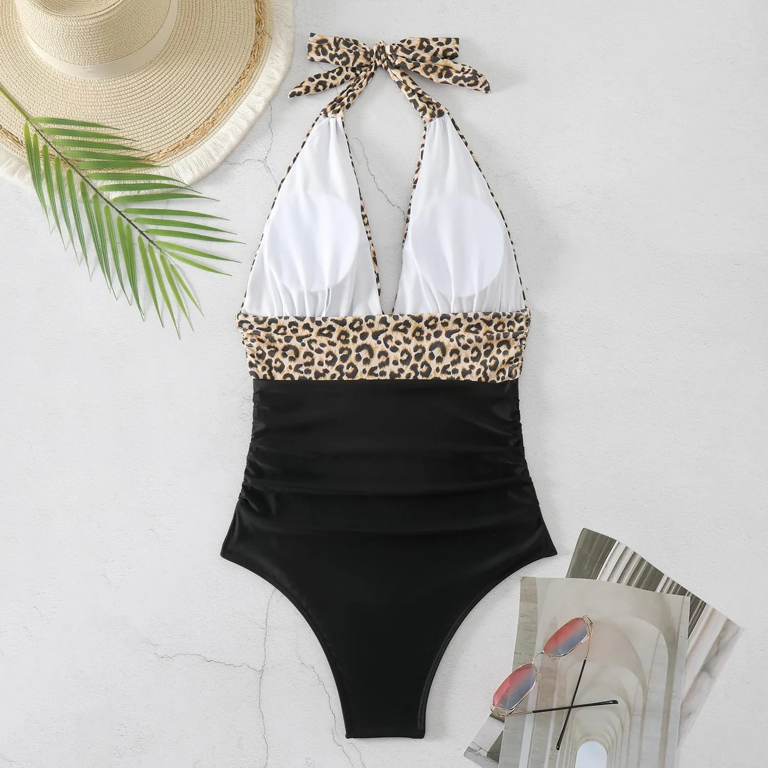 UOQAPRE Women Swimsuit with Cover Up Sporlike One Piece Vintage Wrap Sarong Monokini Bikini Swimsuits Tummy Control Tankini