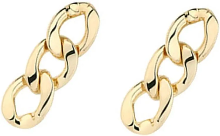 VALICLUD Chic Circle Earrings Gold Chain Link Women's Fashion Minimalist Dangle Earrings