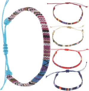 VANZACK 5Pcs Hand Woven Braided Bracelets Comfortable Fit Wrist Cords for Men Women Stylish Friendship Anklets for Daily Wear Festivals