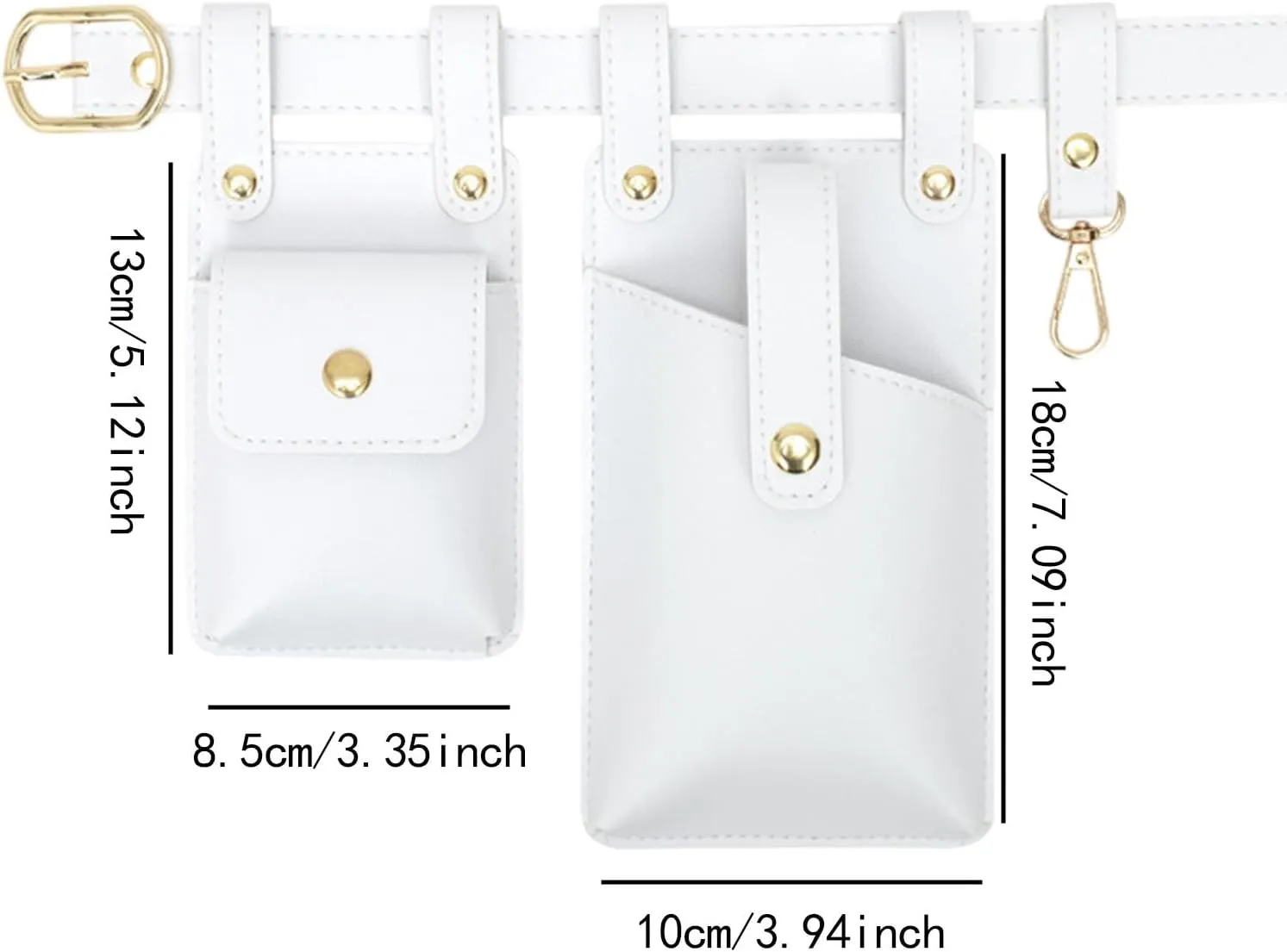 Waist Organizer Pouch for Practical Use Waterproof Fanny Pack, White
