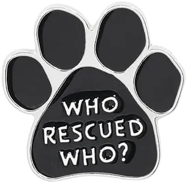 Who Rescued Who Brooch Artist Shiny Jewelry Art Student Graduation Souvenir Gift Brooch Drip Oil Painted Enamel Pin Suitable for Hat Jacket Canvas Bag