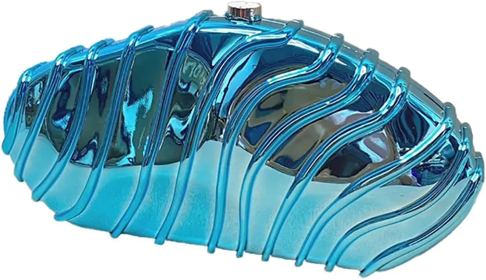 Women Acrylic Shell Clutch Purse Sparkly Metallic Evening Bag Unique Geometric Handbag Shoulder Bag for Wedding Party