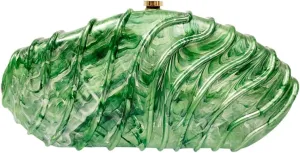 Women Acrylic Shell Clutch Purse Sparkly Metallic Evening Bag Unique Geometric Handbag Shoulder Bag for Wedding Party
