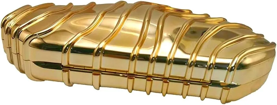 Women Acrylic Shell Clutch Purse Sparkly Metallic Evening Bag Unique Geometric Handbag Shoulder Bag for Wedding Party