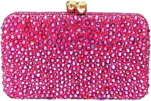 Women Bling Rhinestone Evening Bag Sparkly Diamond Clutch Handbag Ladies Wedding Purse Shoulder Bag for Prom Party