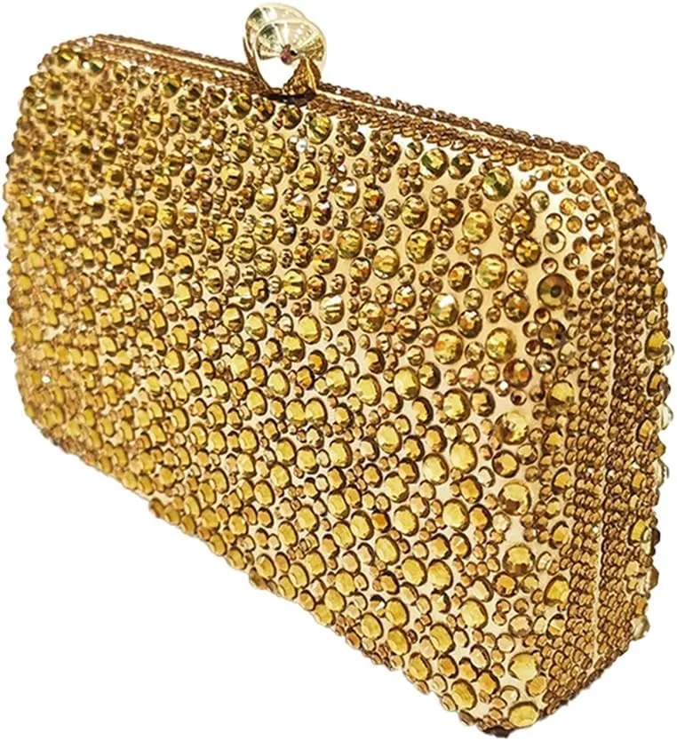Women Bling Rhinestone Evening Bag Sparkly Diamond Clutch Handbag Ladies Wedding Purse Shoulder Bag for Prom Party