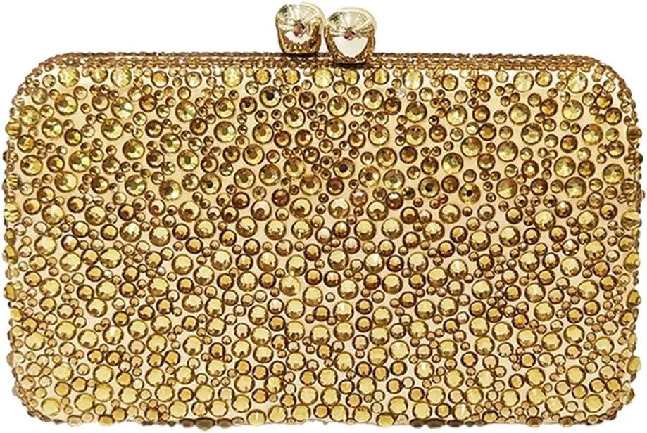 Women Bling Rhinestone Evening Bag Sparkly Diamond Clutch Handbag Ladies Wedding Purse Shoulder Bag for Prom Party