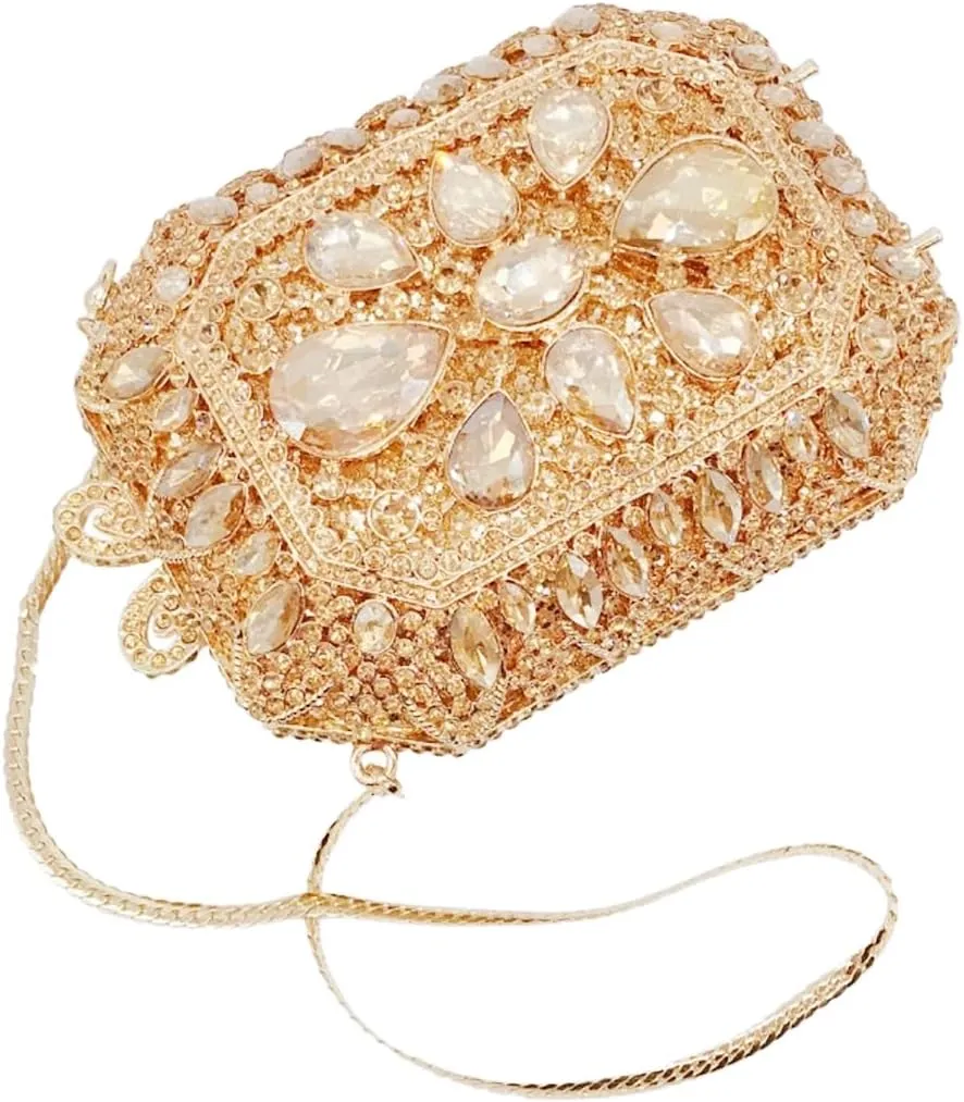 Women Crystal Clutch Bag Luxury Rhinestone Evening Bag Wedding Party Purse Handbag Mini Diamond Minaudiere Bag