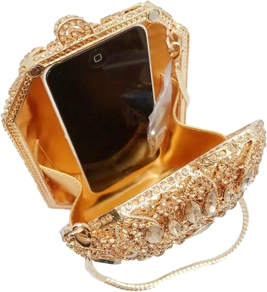 Women Crystal Clutch Bag Luxury Rhinestone Evening Bag Wedding Party Purse Handbag Mini Diamond Minaudiere Bag