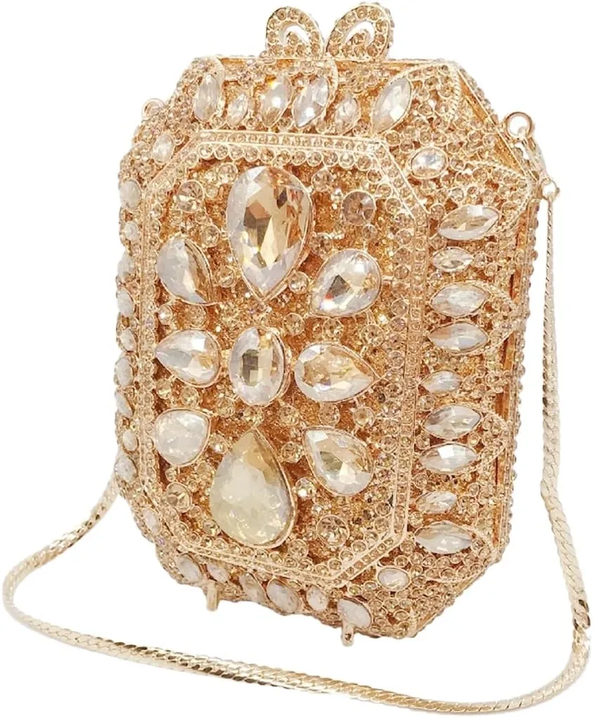 Women Crystal Clutch Bag Luxury Rhinestone Evening Bag Wedding Party Purse Handbag Mini Diamond Minaudiere Bag
