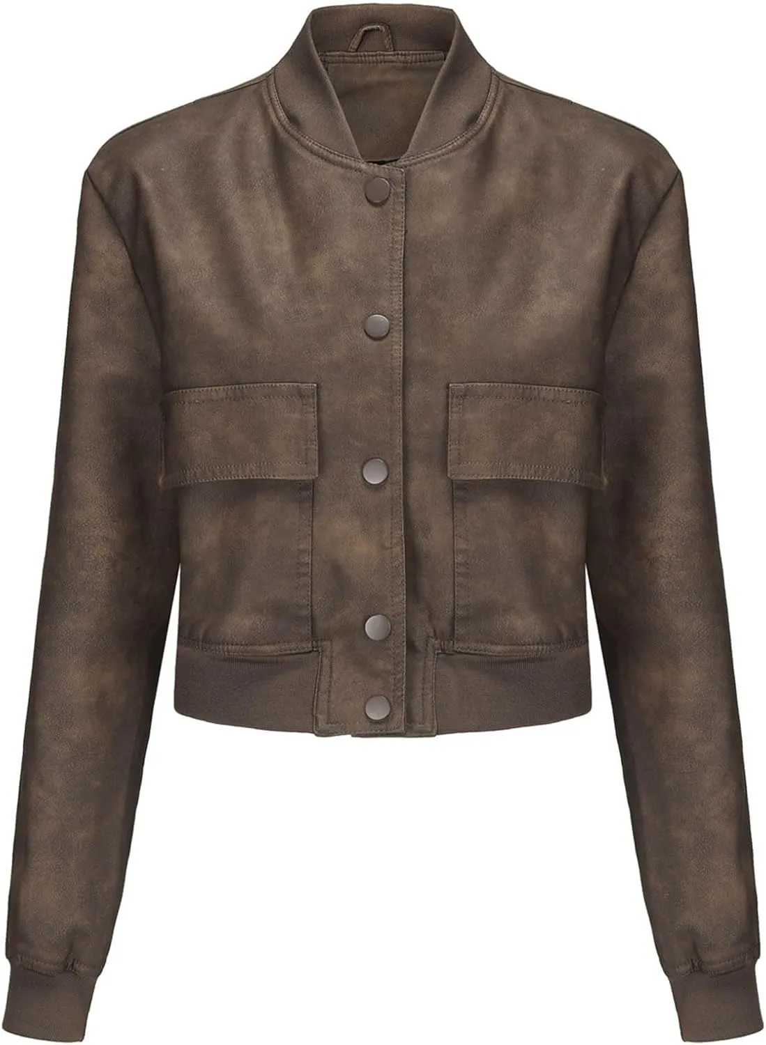 Women Faux Leather Blazer Jackets for Spring and Fall Fashion, Vegan Leather Button Down Coats, Motorcycle Jackets