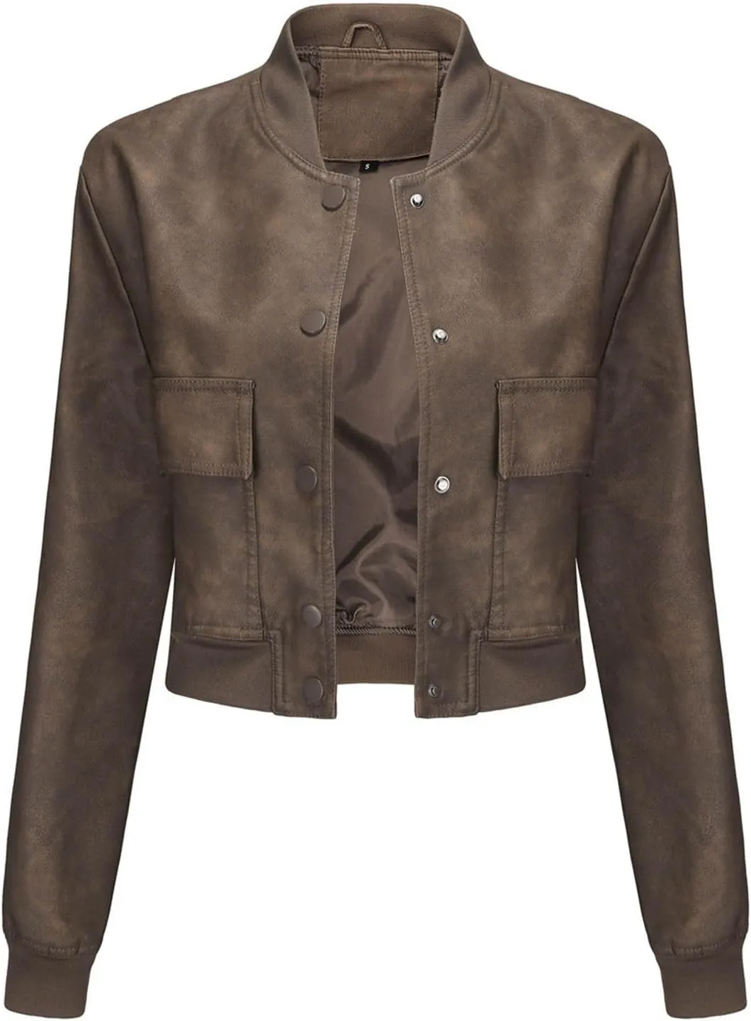 Women Faux Leather Blazer Jackets for Spring and Fall Fashion, Vegan Leather Button Down Coats, Motorcycle Jackets