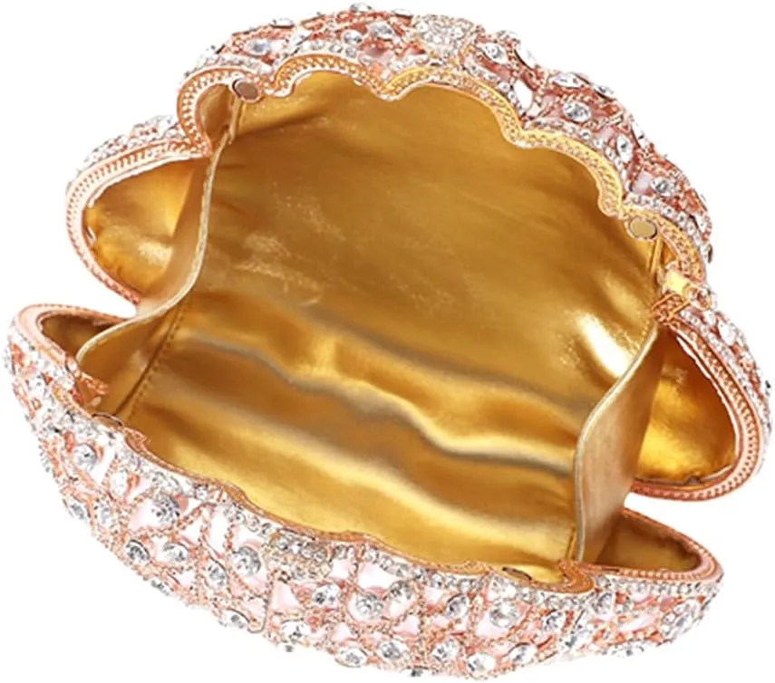 Women Flower Rhinestone Evening Bag Luxury Crystal Clutch Bag Sparkling Bride Wedding Purse Elegant Minaudiere Bag