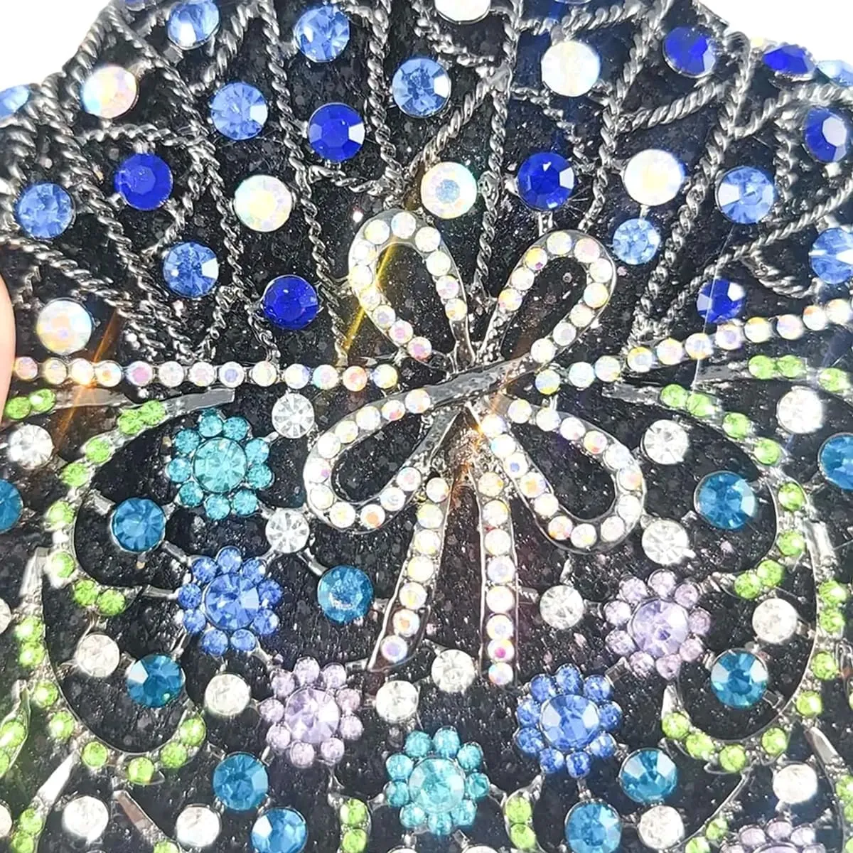 Women Flower Rhinestone Evening Bag Luxury Crystal Clutch Bag Sparkling Bride Wedding Purse Elegant Minaudiere Bag