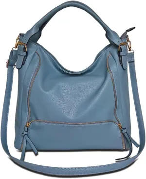 Women Hobo Tote Purse and Handbag Faux Leather Top Handle Satchel Zip Shoulder Bags Black