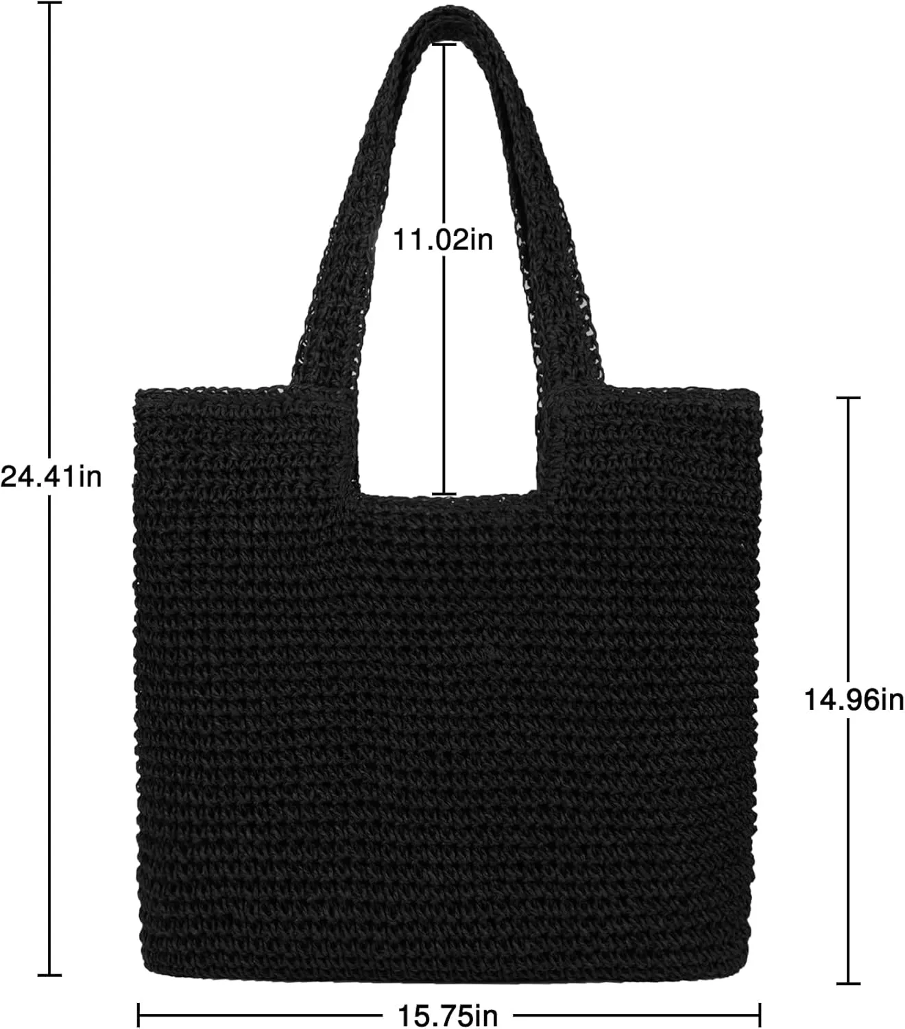 Women Large Straw Beach Bag Handmade Woven Shoulder Bags Hobo Tote Handbag Purse for Summer