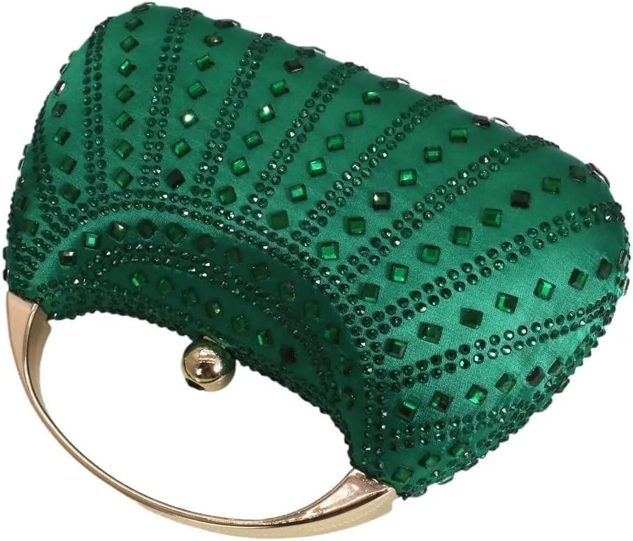 Women Rhinestone Evening Bag Luxury Diamond Wrist Clutch Bag Elegant Crossbody Bag Formal Party Handbag for Wedding