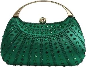 Women Rhinestone Evening Bag Luxury Diamond Wrist Clutch Bag Elegant Crossbody Bag Formal Party Handbag for Wedding