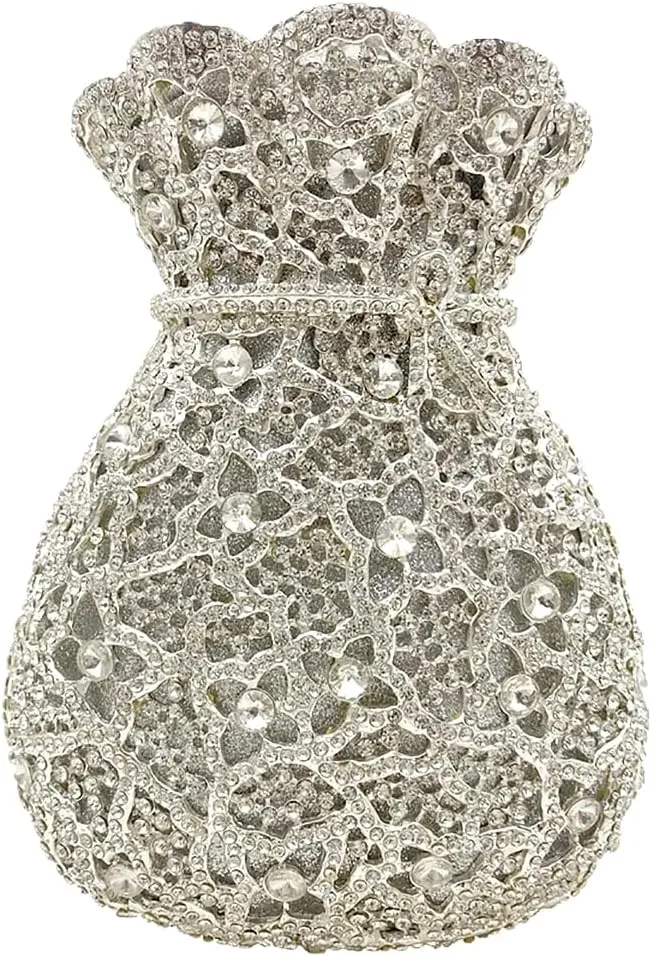 Women Rhinestone Evening Bag Luxury Money Pouch Clutch Bling Crystal Handbag Wedding Bridal Purse for Party Cocktail