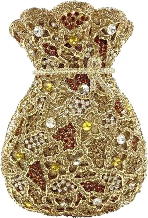 Women Rhinestone Evening Bag Luxury Money Pouch Clutch Bling Crystal Handbag Wedding Bridal Purse for Party Cocktail