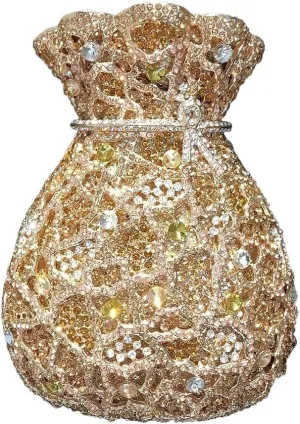 Women Rhinestone Evening Bag Luxury Money Pouch Clutch Bling Crystal Handbag Wedding Bridal Purse for Party Cocktail