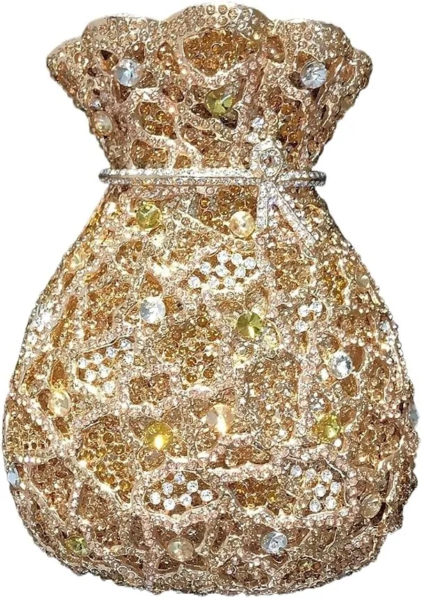 Women Rhinestone Evening Bag Luxury Money Pouch Clutch Bling Crystal Handbag Wedding Bridal Purse for Party Cocktail