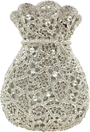 Women Rhinestone Evening Bag Luxury Money Pouch Clutch Bling Crystal Handbag Wedding Bridal Purse for Party Cocktail