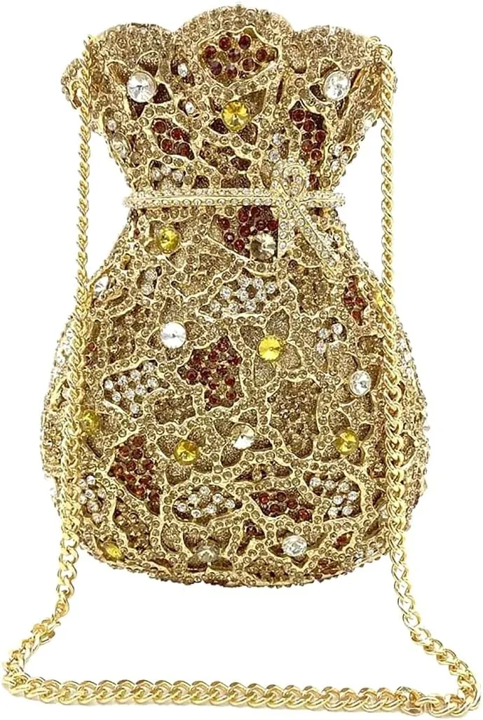 Women Rhinestone Evening Bag Luxury Money Pouch Clutch Bling Crystal Handbag Wedding Bridal Purse for Party Cocktail