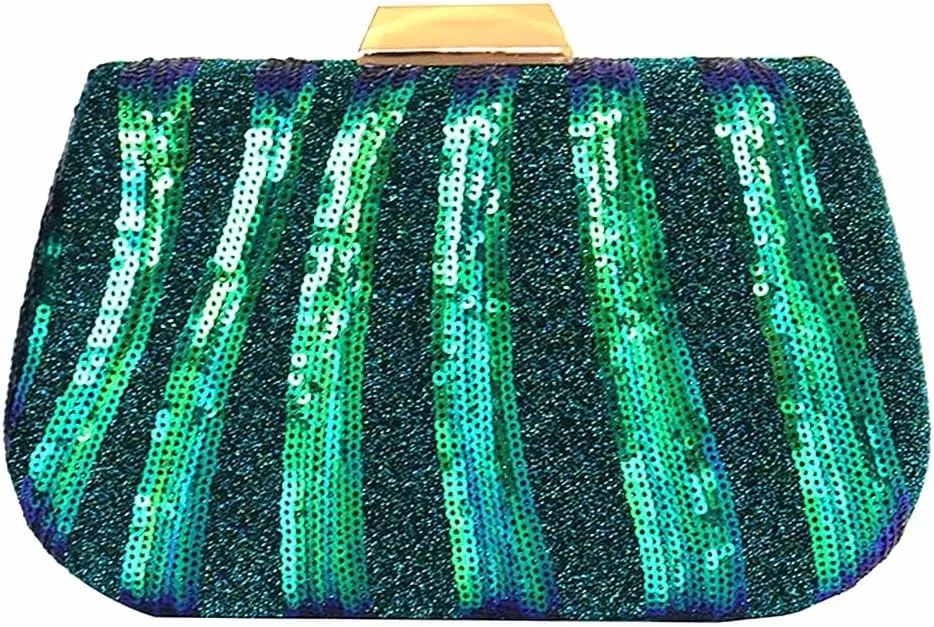 Women Sparkly Evening Clutch Bag Luxury Party Purse Vintage Sequin Handbag Formal Shoulder Bag for Wedding Cocktail