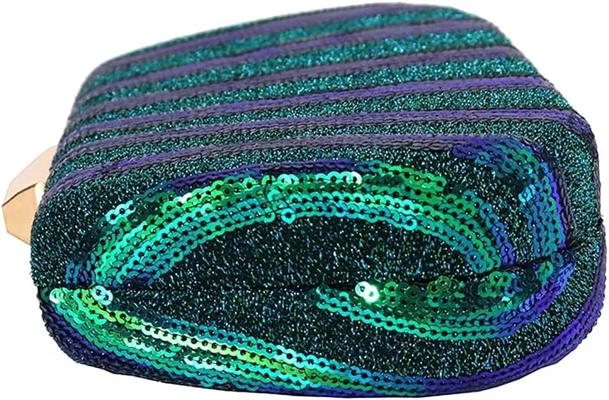 Women Sparkly Evening Clutch Bag Luxury Party Purse Vintage Sequin Handbag Formal Shoulder Bag for Wedding Cocktail
