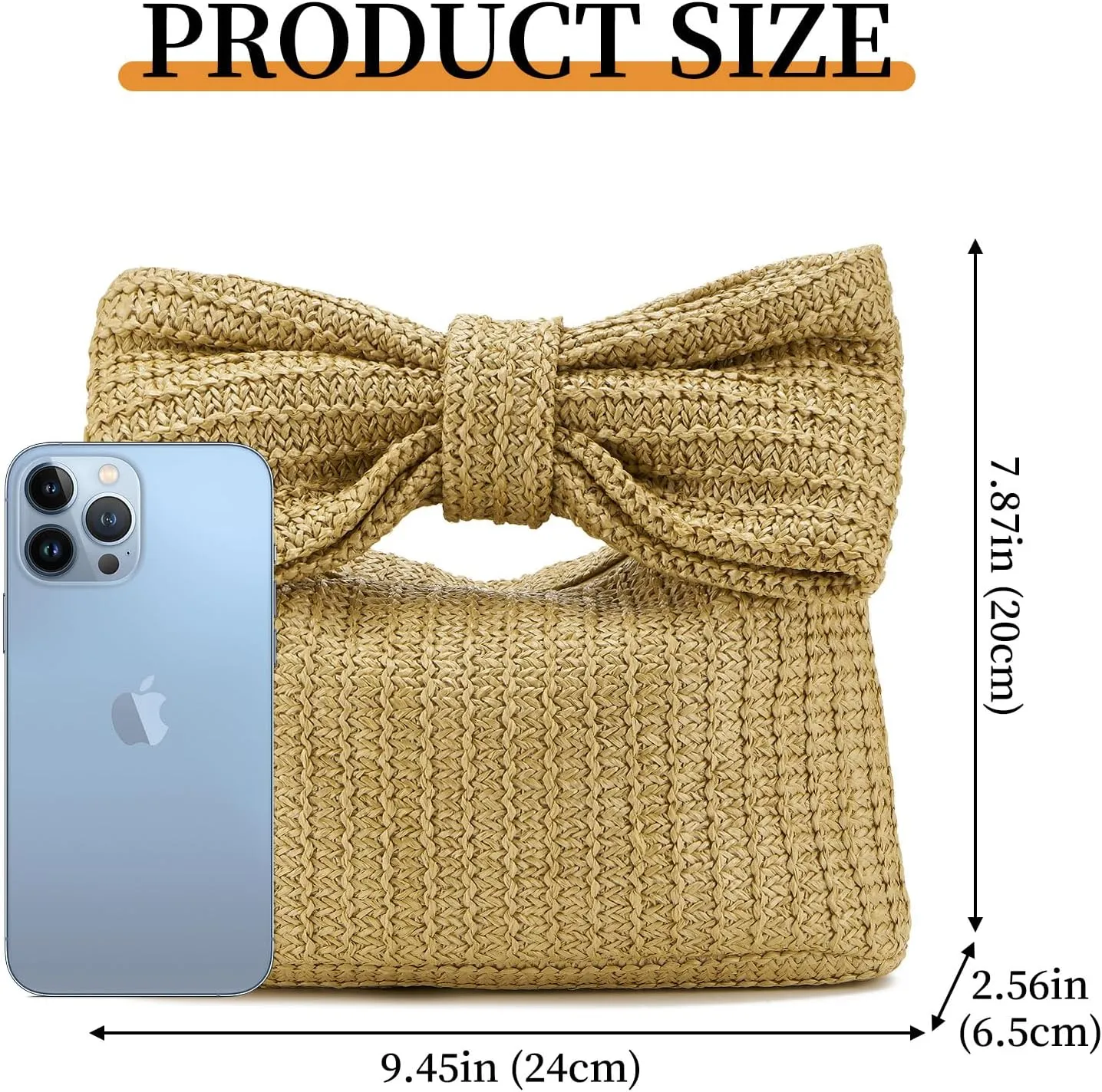 Women Straw Clutch Purses Bow Purse Summer Beach Bags Stylish Handmade Woven Handbags for Party Wedding Vacation