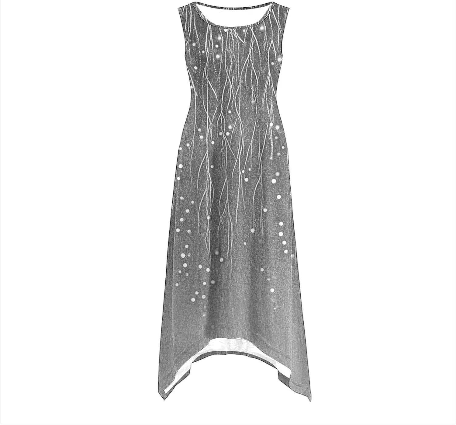 Women Summer Long Midi Dress Casual Sleeveless Sun Dresses Trendy Floral Print Boho Beach Sundress with Pockets